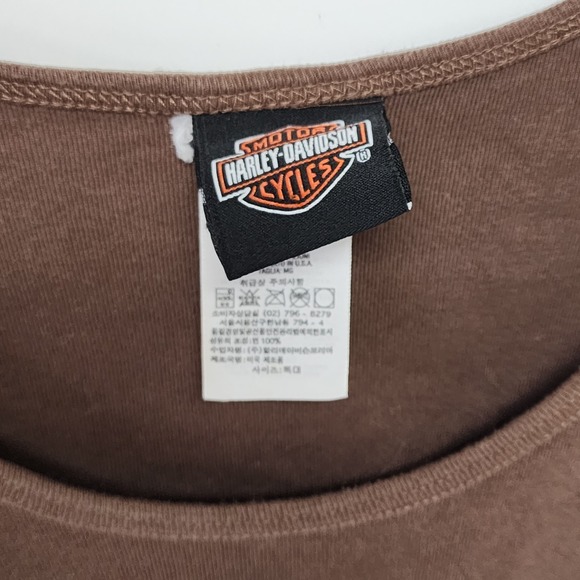 Harley Davidson Brown Logo Dazzle Tank Top Aruba Women's Size Medium L? 19x24 - Picture 7 of 9